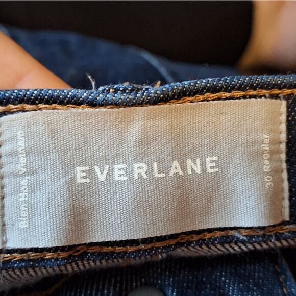 Everlane Women 30 Regular Dark Wash Straight Leg Mid Rise Stretch Denim Jeans - Picture 3 of 5